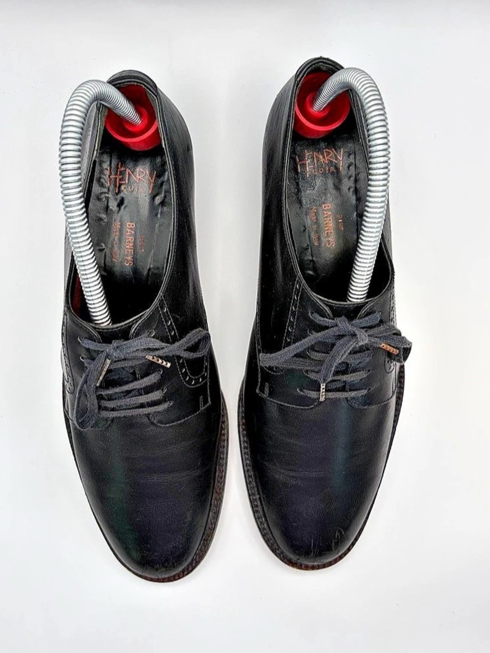 Barneys New York Henry Cuir Women’s Black Lace-Up Oxfords sz 38